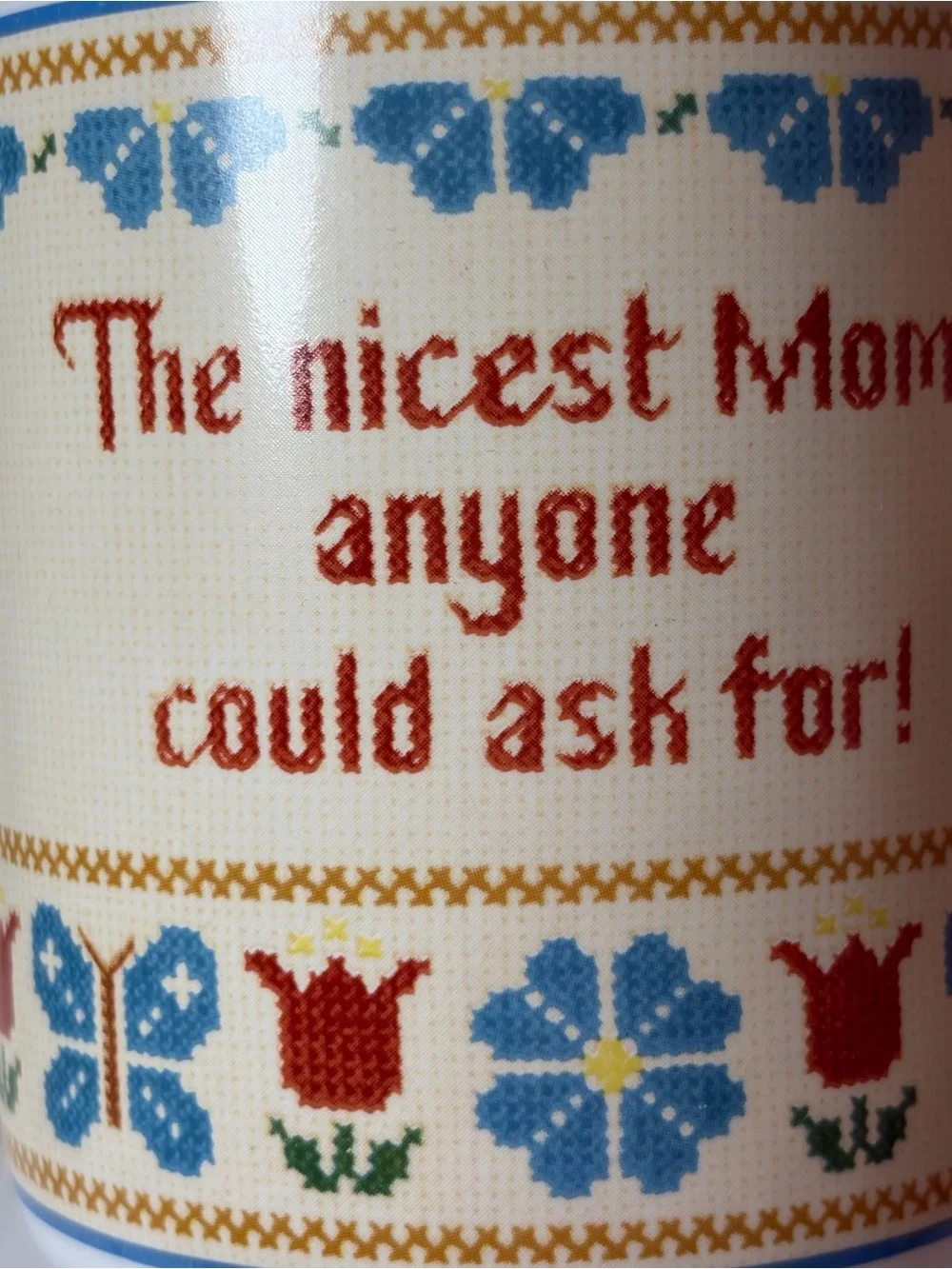 Vintage Coffee Mug | Mom Mug | Mothers Day | Crosstitch Design